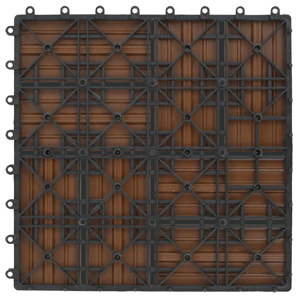 Piastrella per Decking 11 pcs Teak riciclato 30 x 30 cm WPC