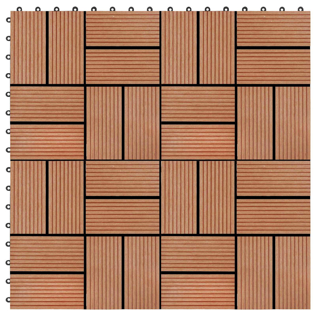 Piastrella per Decking 11 pcs Teak riciclato 30 x 30 cm WPC