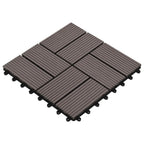 Piastrella per Decking 11 pcs Marrone Scuro 30 x 30 cm WPC