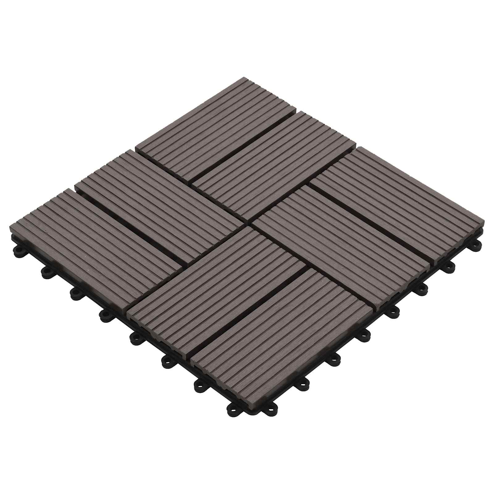 Piastrella per Decking 11 pcs Marrone Scuro 30 x 30 cm WPC
