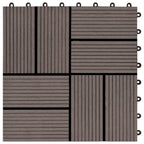 Piastrella per Decking 11 pcs Marrone Scuro 30 x 30 cm WPC