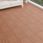 Piastrella per Decking 11 pcs Marrone Chiaro 30 x 30 cm WPC