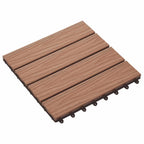 Piastrella per Decking 11 pcs Marrone Chiaro 30 x 30 cm WPC