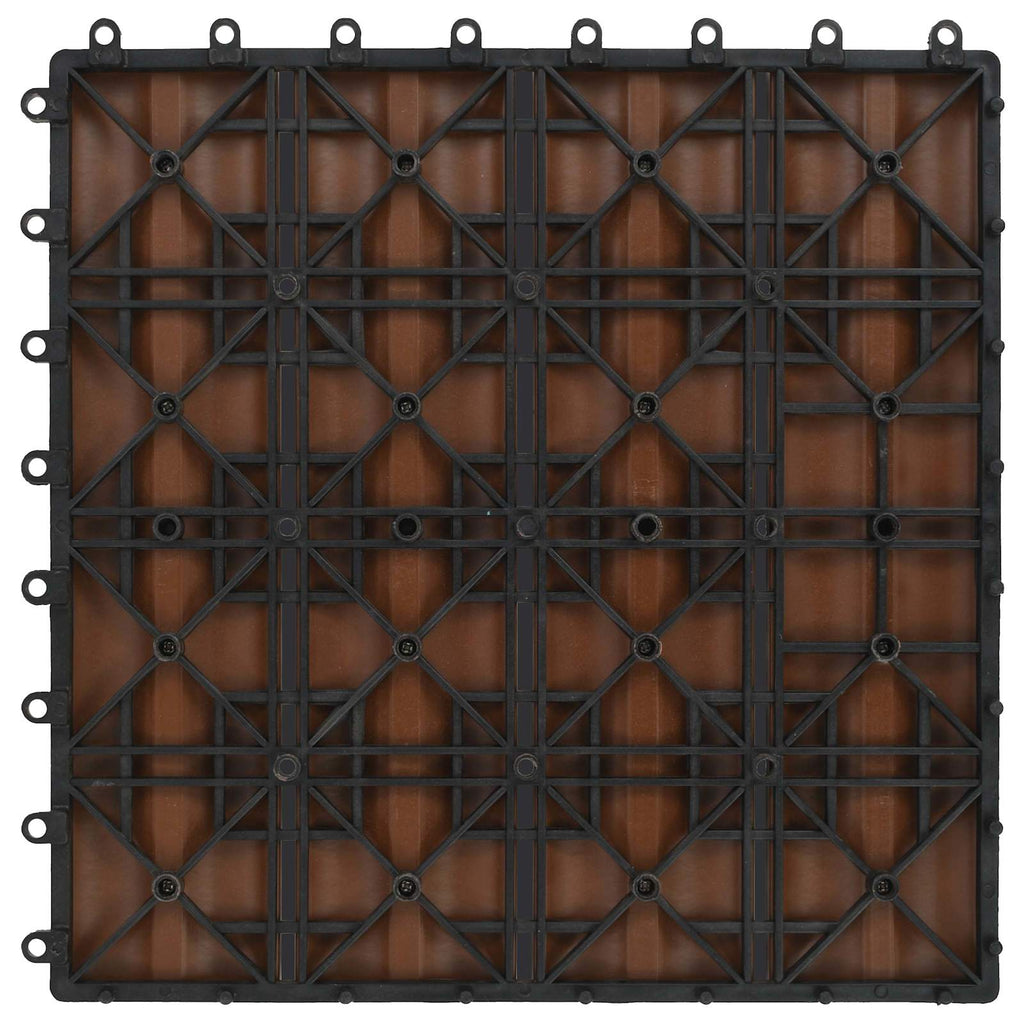 Piastrella per Decking 11 pcs Marrone Chiaro 30 x 30 cm WPC