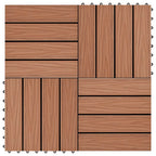 Piastrella per Decking 11 pcs Marrone Chiaro 30 x 30 cm WPC