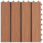 Piastrella per Decking 11 pcs Marrone Chiaro 30 x 30 cm WPC