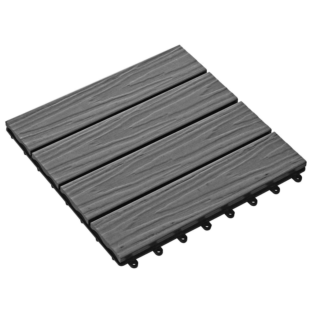 Piastrella per Decking Design 3D 11 pcs Grigio 30 x 30 cm WPC