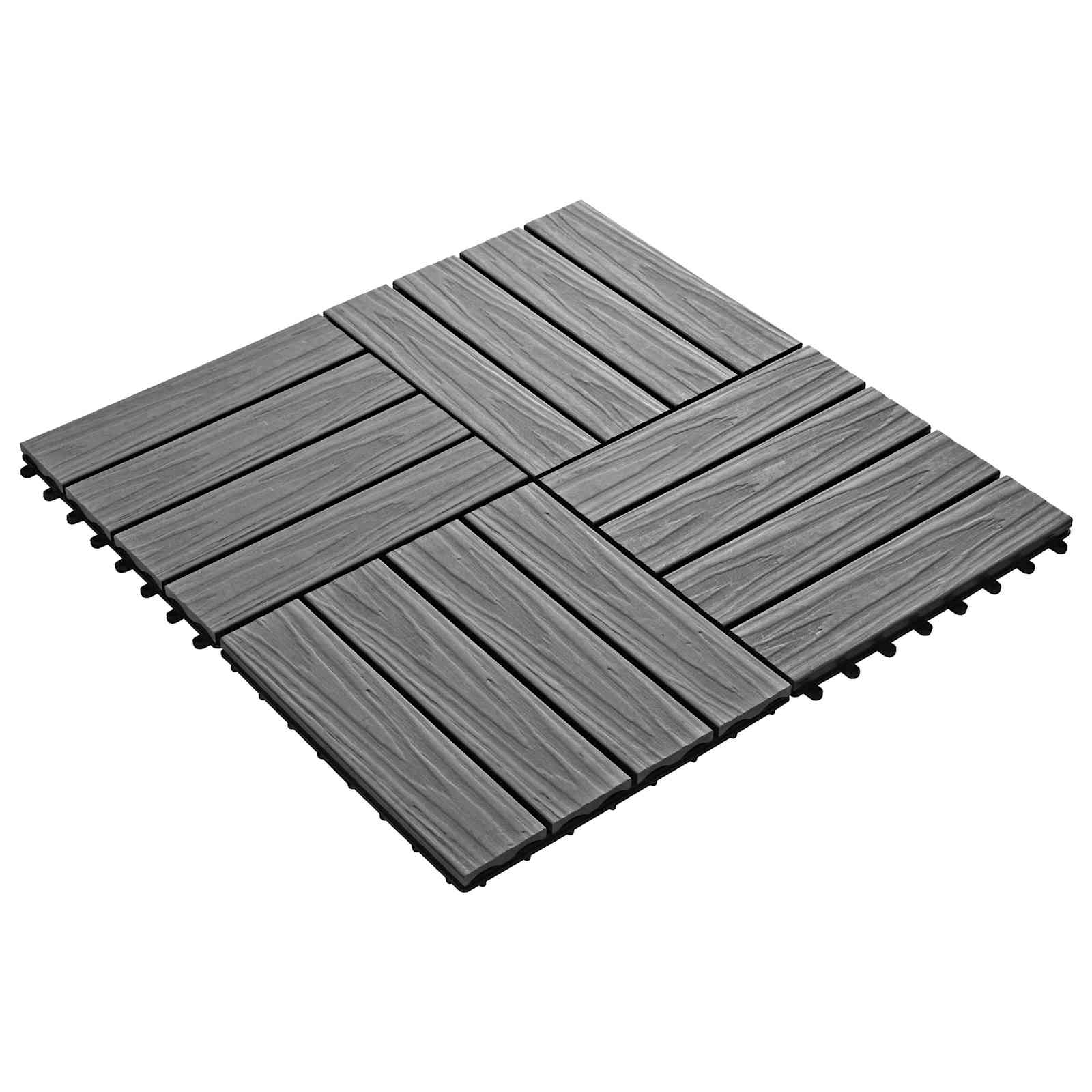 Piastrella per Decking Design 3D 11 pcs Grigio 30 x 30 cm WPC