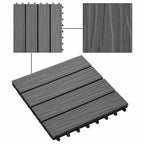 Piastrella per Decking Design 3D 11 pcs Grigio 30 x 30 cm WPC