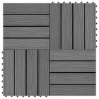 Piastrella per Decking Design 3D 11 pcs Grigio 30 x 30 cm WPC
