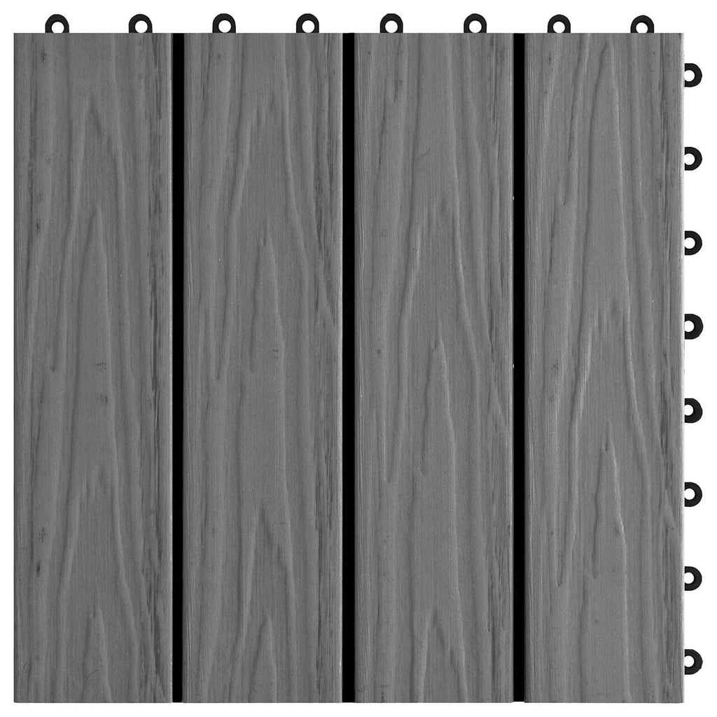 Piastrella per Decking Design 3D 11 pcs Grigio 30 x 30 cm WPC