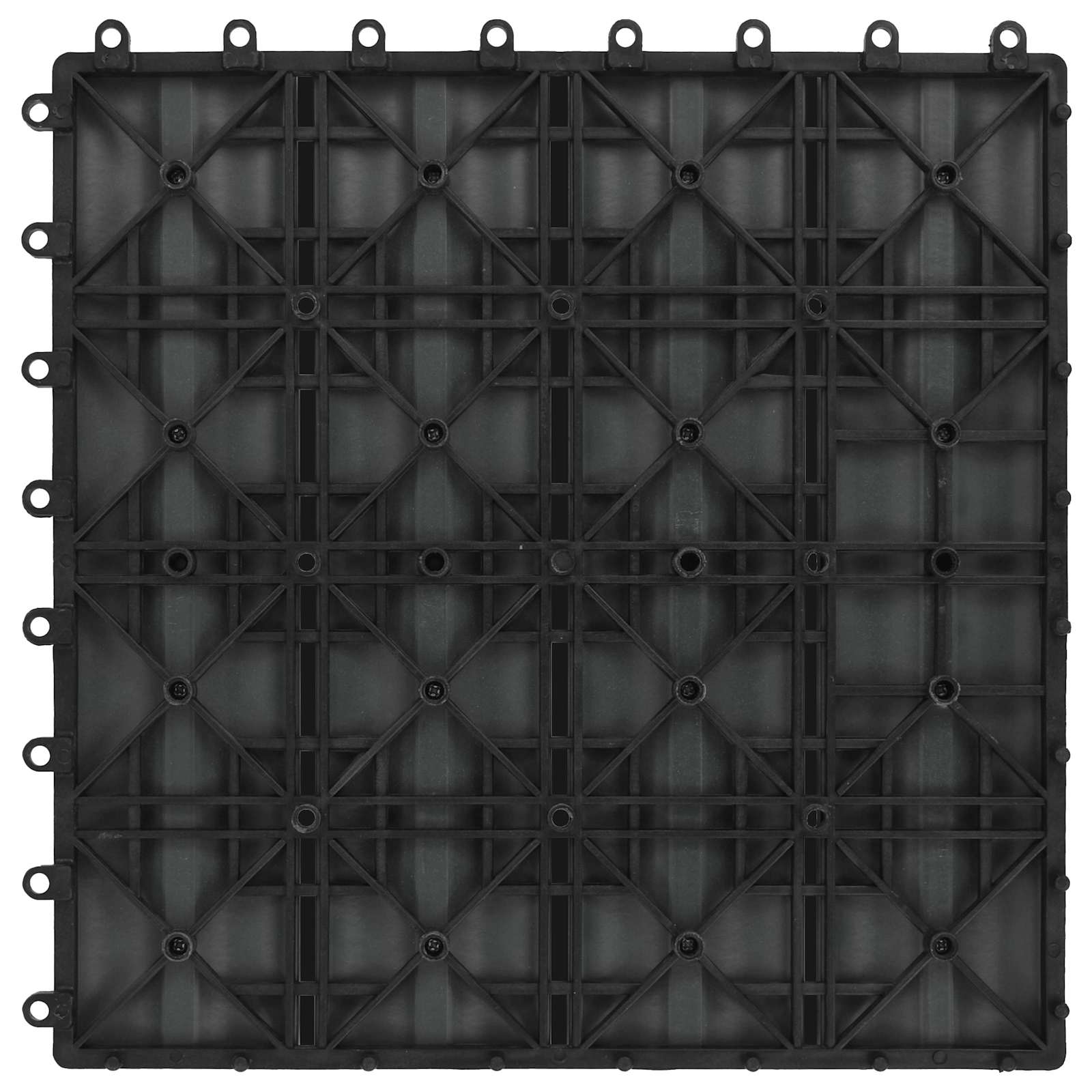 Piastrella per Decking Design 3D 11 pcs Nero 30 x 30 cm WPC