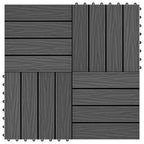Piastrella per Decking Design 3D 11 pcs Nero 30 x 30 cm WPC