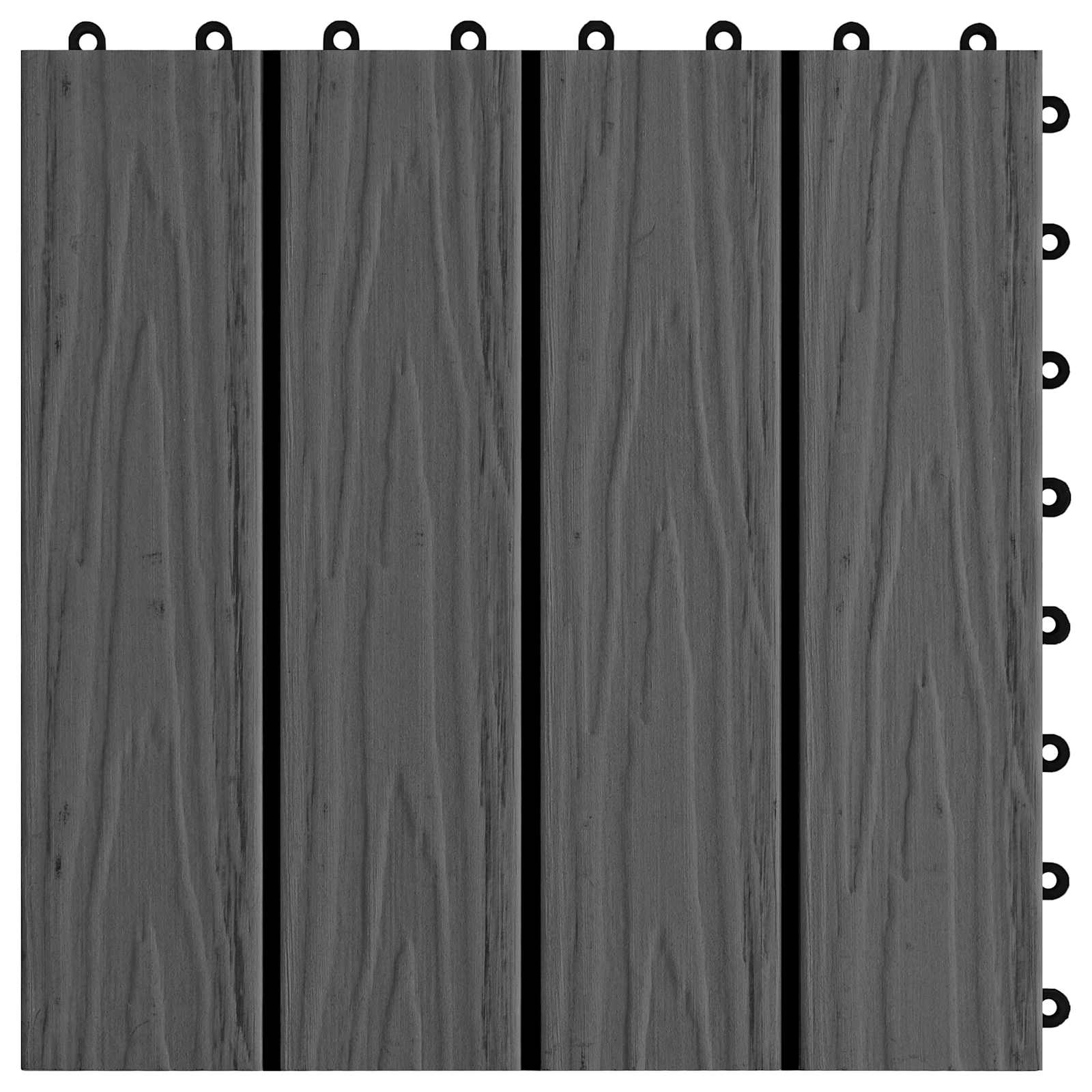 Piastrella per Decking Design 3D 11 pcs Nero 30 x 30 cm WPC