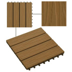 Piastrella per Decking 11 pcs Teak riciclato 30 x 30 cm WPC