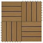 Piastrella per Decking 11 pcs Teak riciclato 30 x 30 cm WPC
