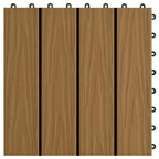 Piastrella per Decking 11 pcs Teak riciclato 30 x 30 cm WPC