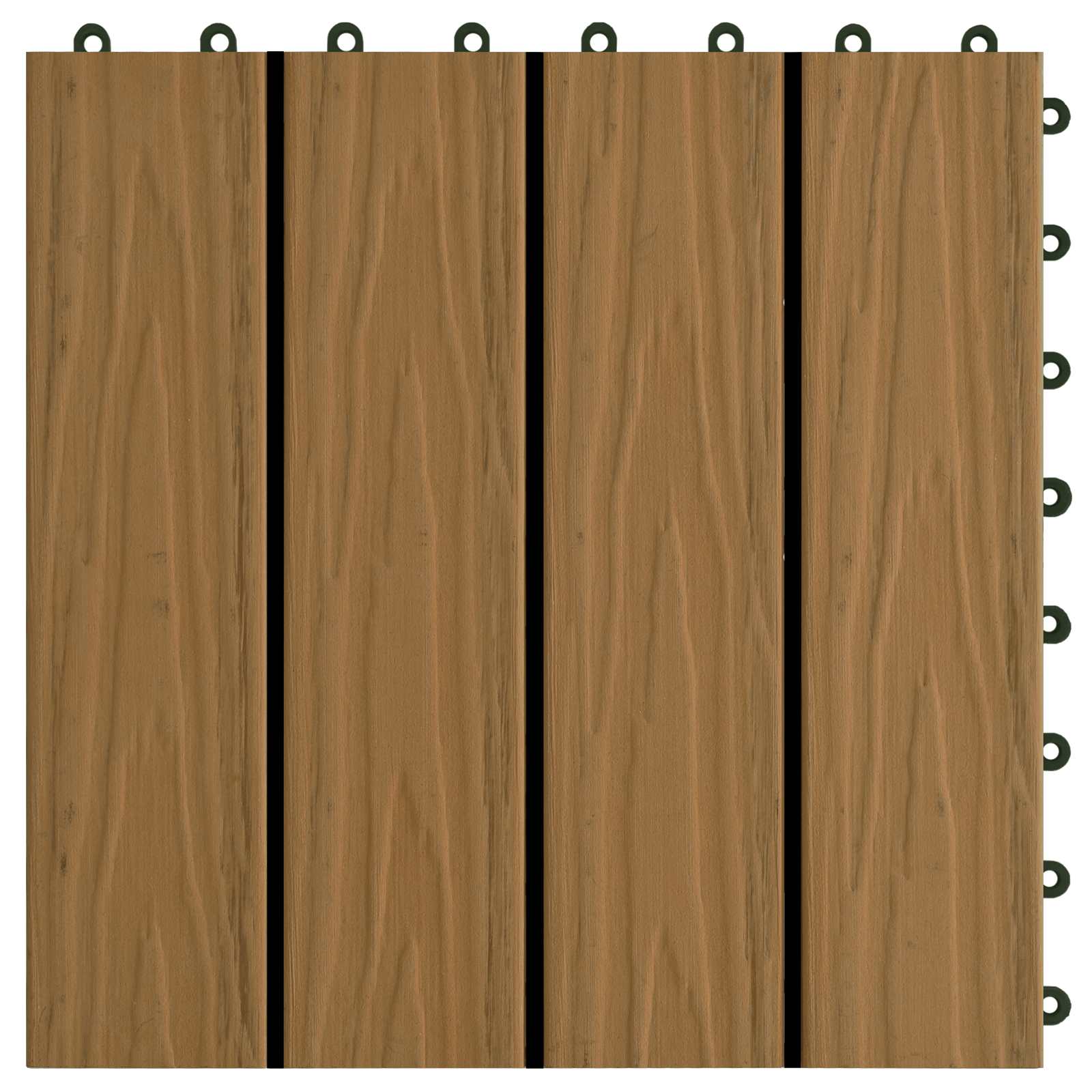 Piastrella per Decking 11 pcs Teak riciclato 30 x 30 cm WPC