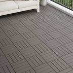 Piastrella per Decking 11 pcs Marrone Scuro 30 x 30 cm WPC