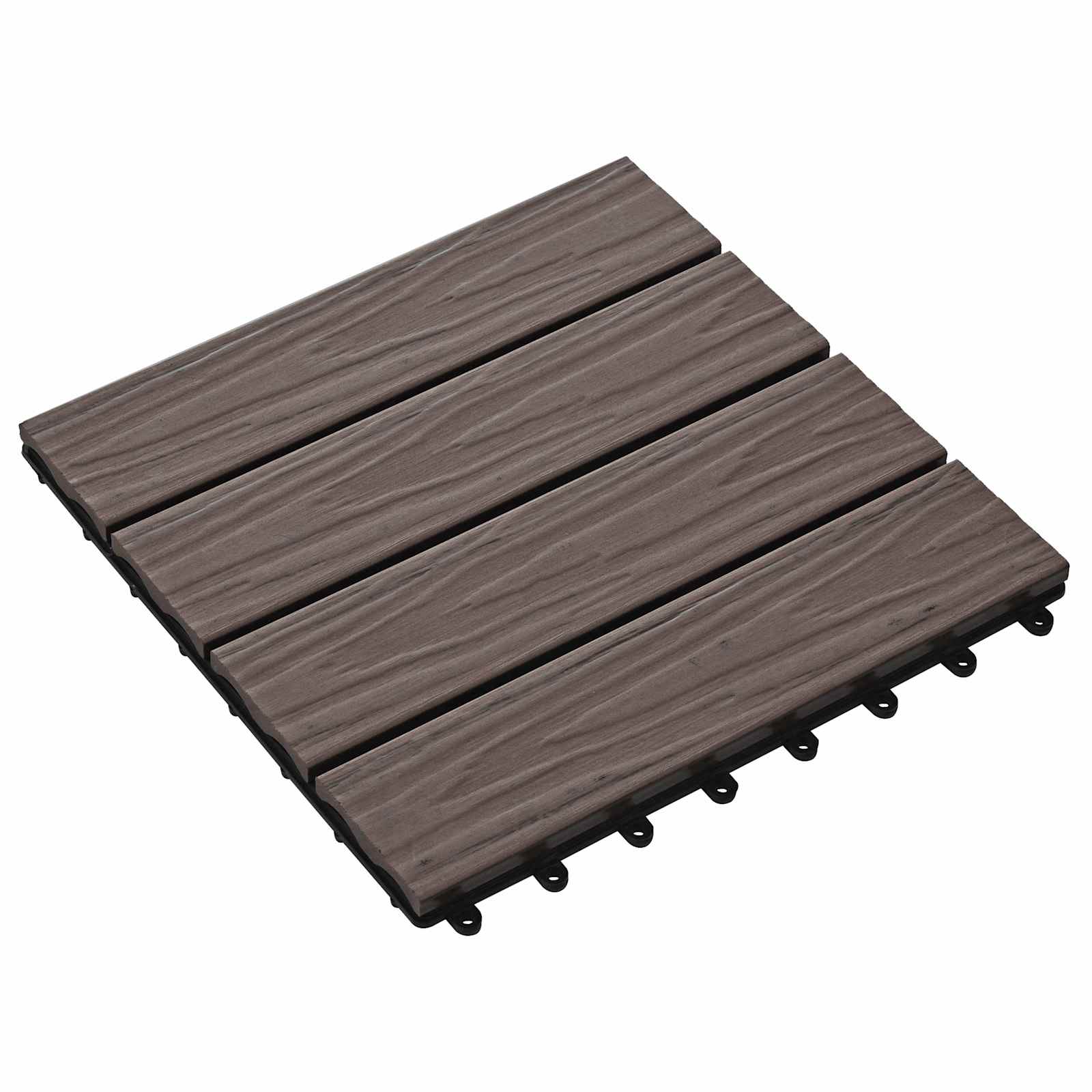 Piastrella per Decking 11 pcs Marrone Scuro 30 x 30 cm WPC