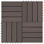 Piastrella per Decking 11 pcs Marrone Scuro 30 x 30 cm WPC