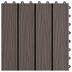 Piastrella per Decking 11 pcs Marrone Scuro 30 x 30 cm WPC