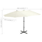 Ombrellone da Esterni con Palo in Alluminio 460x270 cm Sabbia