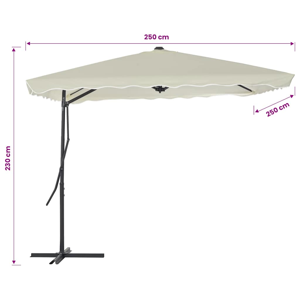Ombrellone da Esterni con Palo in Acciaio 250x250 cm Sabbia