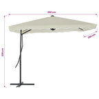 Ombrellone da Esterni con Palo in Acciaio 250x250 cm Sabbia