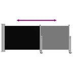 Tenda da Sole Laterale Retrattile 100 x 300 cm Nera