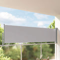 Tenda da Sole Laterale Retrattile 100 x 300 cm Grigia