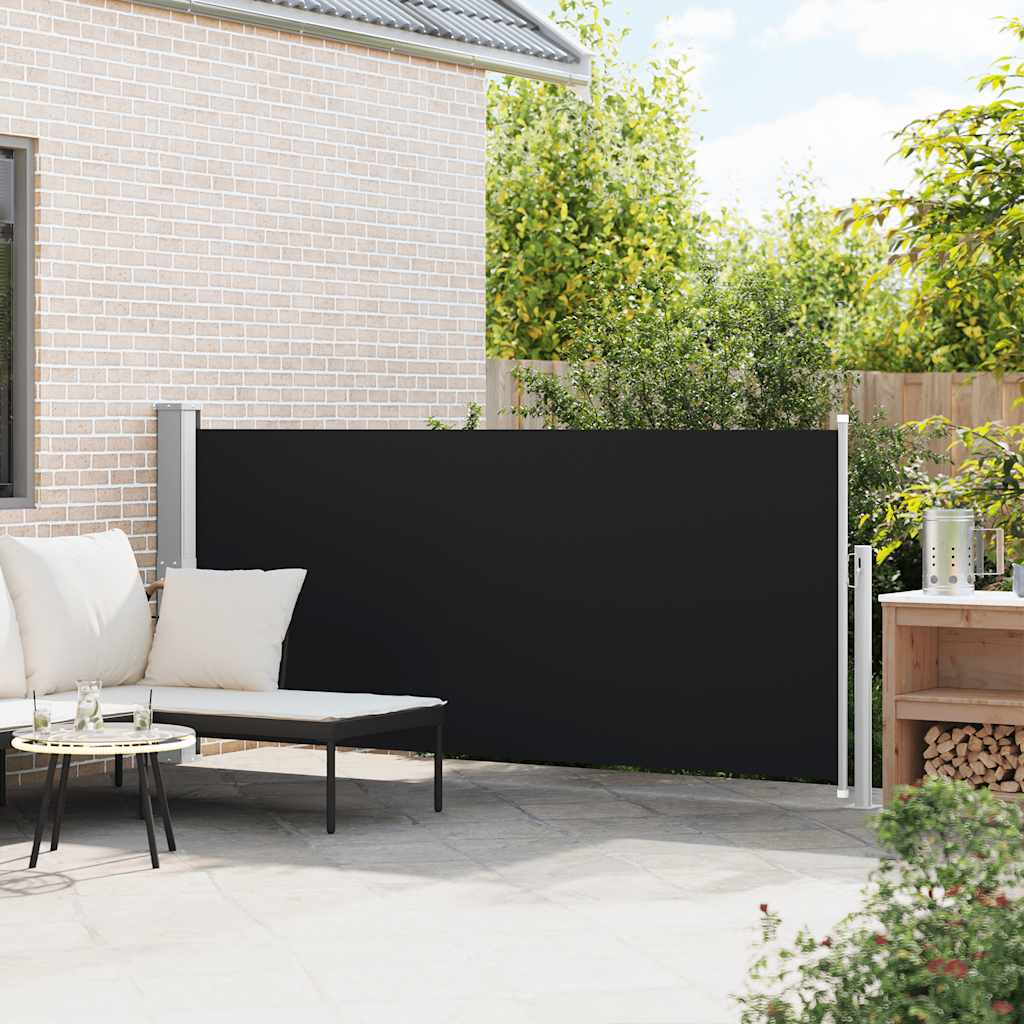 Tenda da Sole Laterale Retrattile 140 x 300 cm Nera