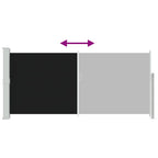 Tenda da Sole Laterale Retrattile 140 x 300 cm Nera