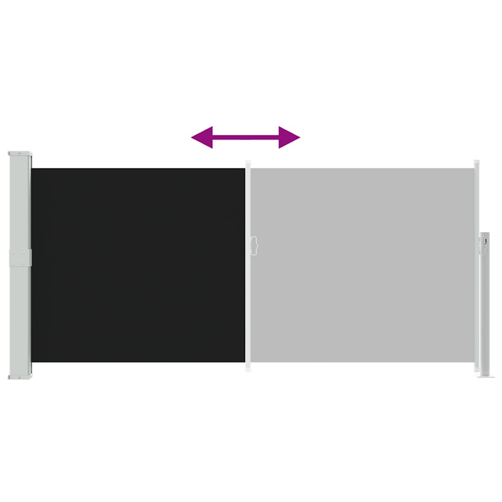 Tenda da Sole Laterale Retrattile 140 x 300 cm Nera