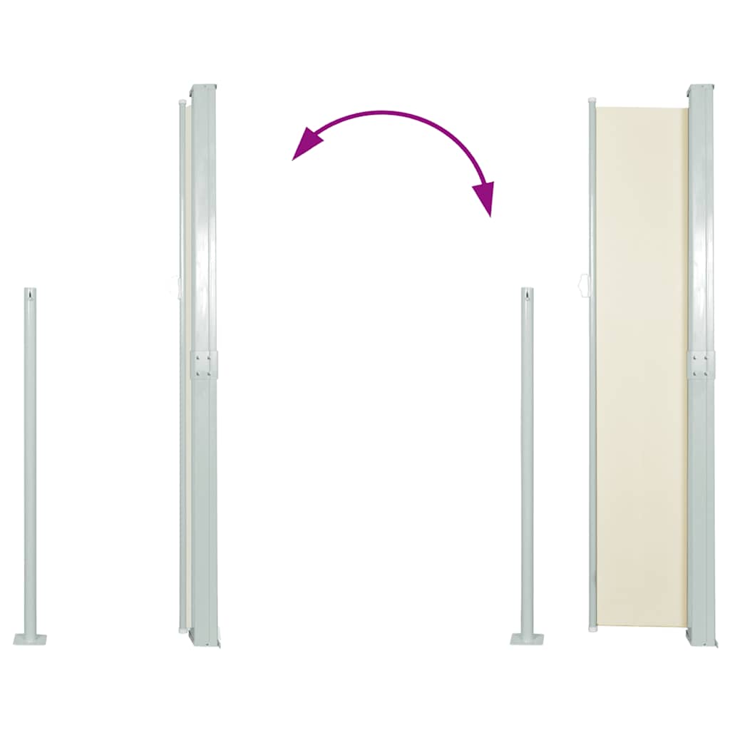 Tenda da Sole Laterale Retrattile 140 x 300 cm Crema