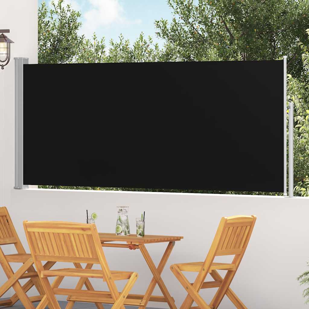 Tenda da Sole Laterale Retrattile 120 x 300 cm Nera
