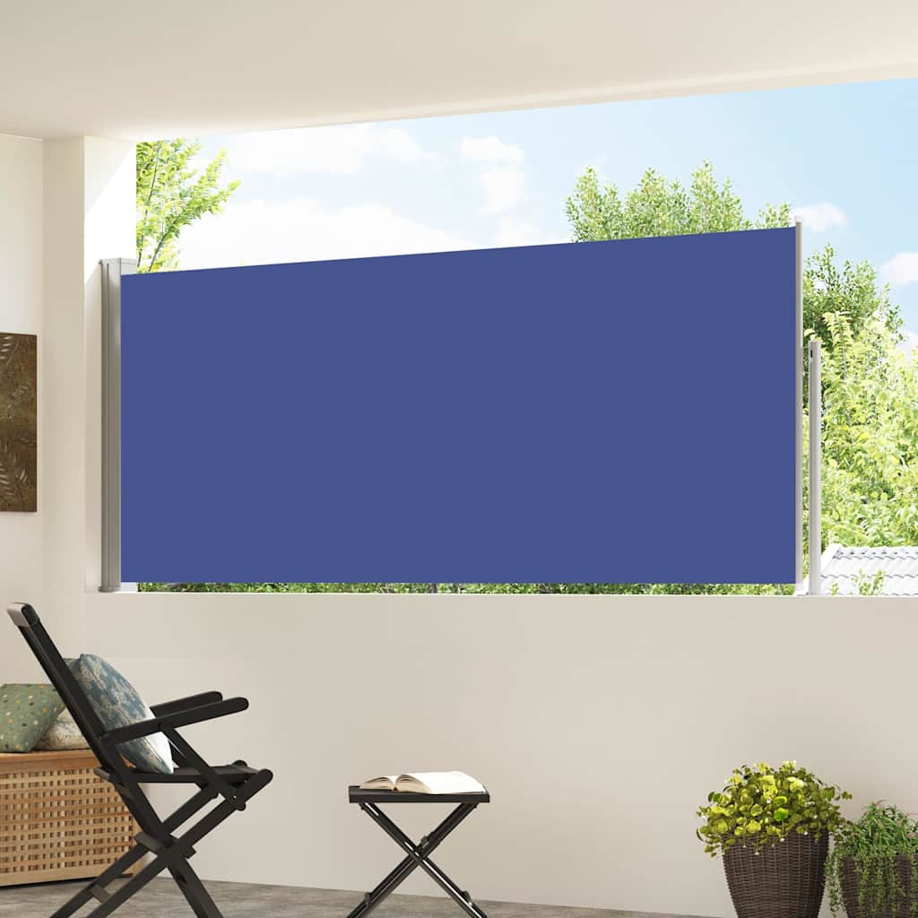 Tenda da Sole Laterale Retrattile 120 x 300 cm Blu
