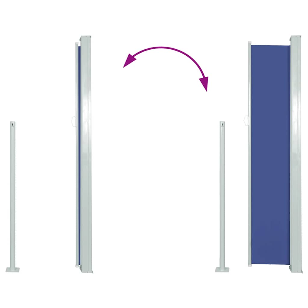 Tenda da Sole Laterale Retrattile 120 x 300 cm Blu