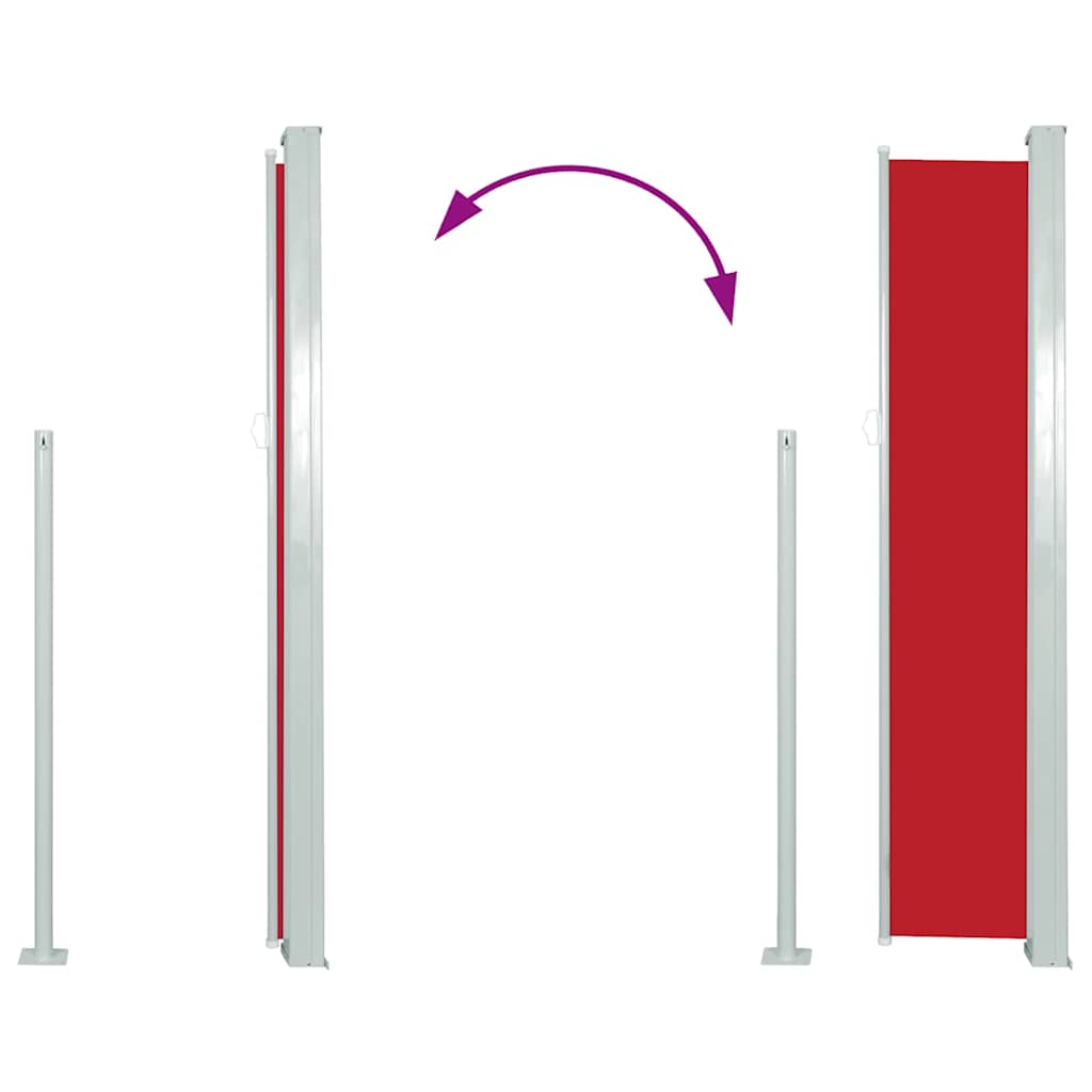 Tenda da Sole Laterale Retrattile 120 x 300 cm Rossa