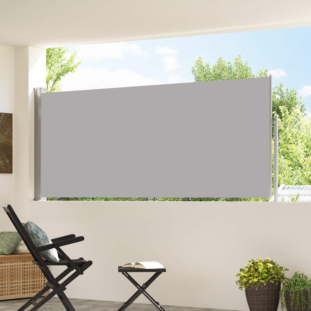 Tenda da Sole Laterale Retrattile 120 x 300 cm Grigia