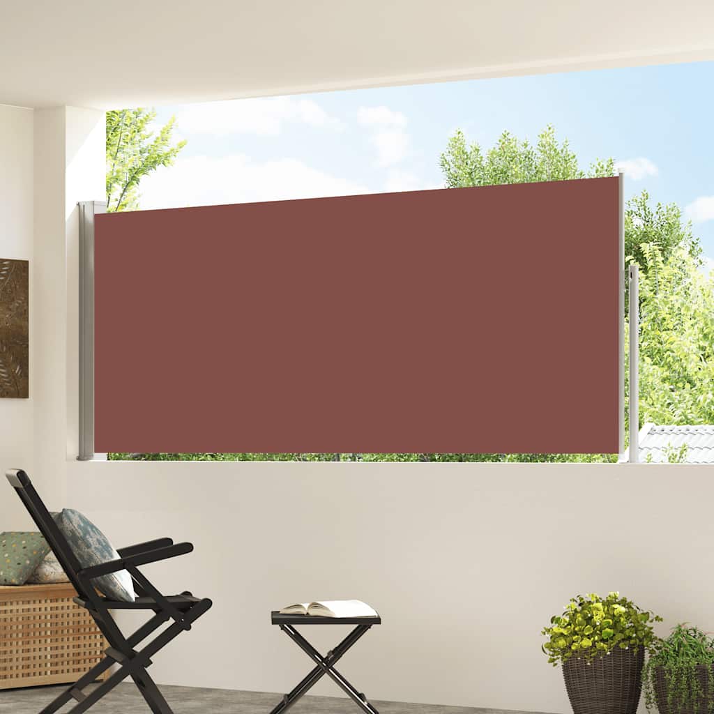 Tenda da Sole Laterale Retrattile 120 x 300 cm Marrone
