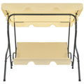Panchina a Dondolo da Giardino Bianco Crema 170x110x153 cm