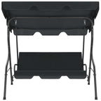 Panchina a Dondolo da Giardino Antracite 170x110x153 cm