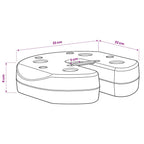 Piastre di Peso per Gazebo 4 pz Nere 220x50 mm in Cemento