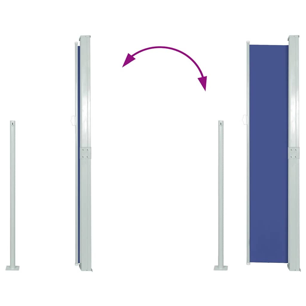 Tenda da Sole Laterale Retrattile 160 x 500 cm Blu