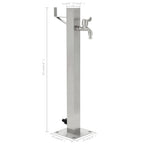 Fontanella a Colonna in Acciaio Inossidabile Quadrata 65 cm