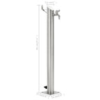 Fontanella a Colonna in Acciaio Inossidabile Rotonda 95 cm