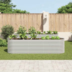 Letto Rialzato Giardino 320x80x81 cm in Acciaio Zincato Argento