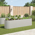 Letto Rialzato Giardino 320x80x81 cm in Acciaio Zincato Argento
