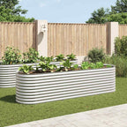 Letto Rialzato Giardino 320x80x81 cm in Acciaio Zincato Argento